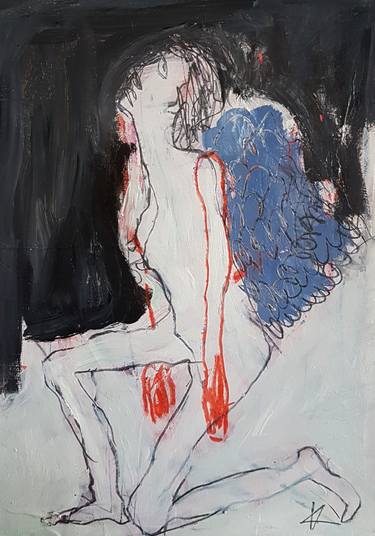 Original Expressionism Body Drawings by Barbara Kroll