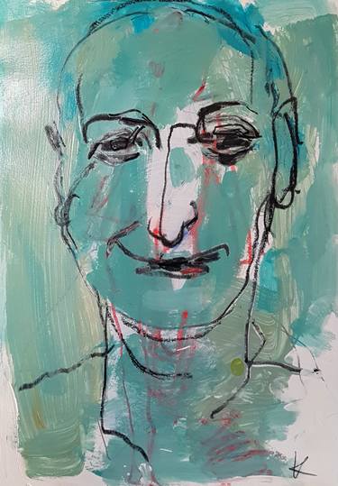 Print of Expressionism Portrait Drawings by Barbara Kroll