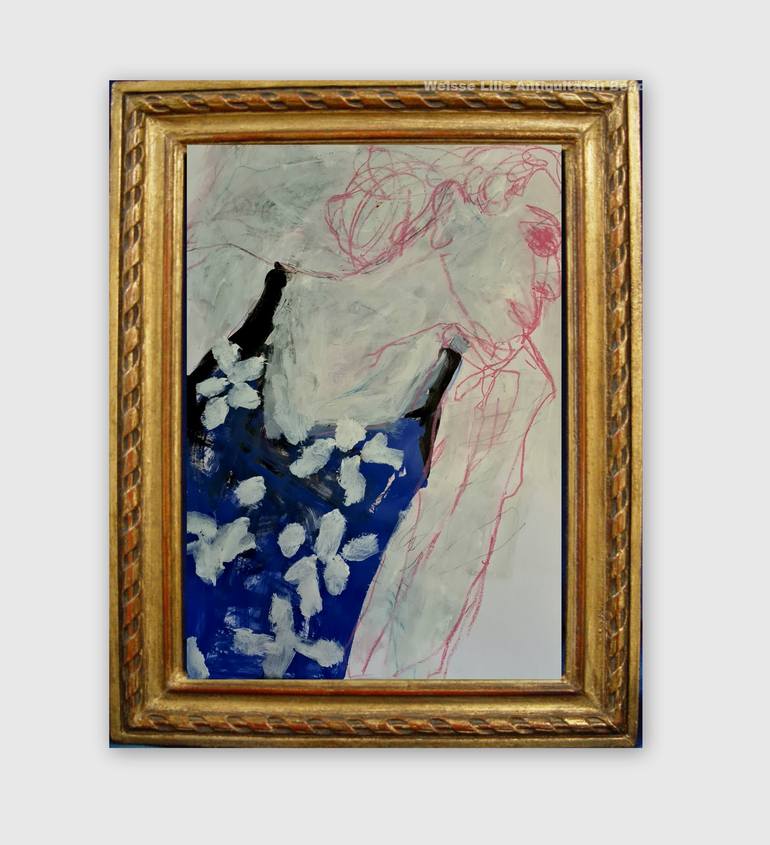 Original Expressionism People Drawing by Barbara Kroll