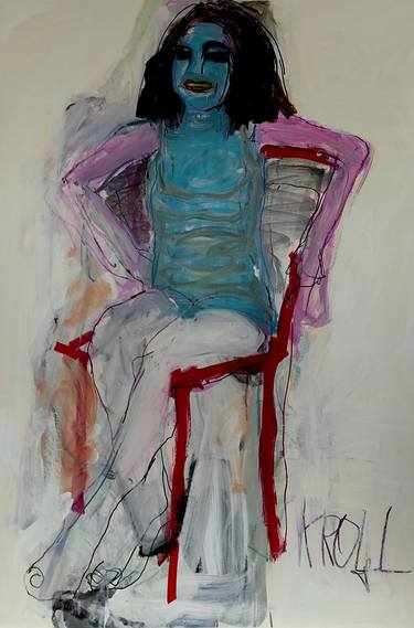 Seated Woman in a Red Chair thumb
