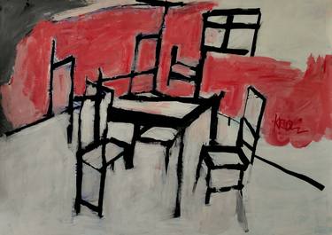 Print of Expressionism Interiors Paintings by Barbara Kroll