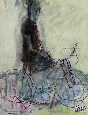 Original Expressionism Bicycle Drawings by Barbara Kroll