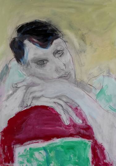 Original Expressionism Portrait Drawings by Barbara Kroll