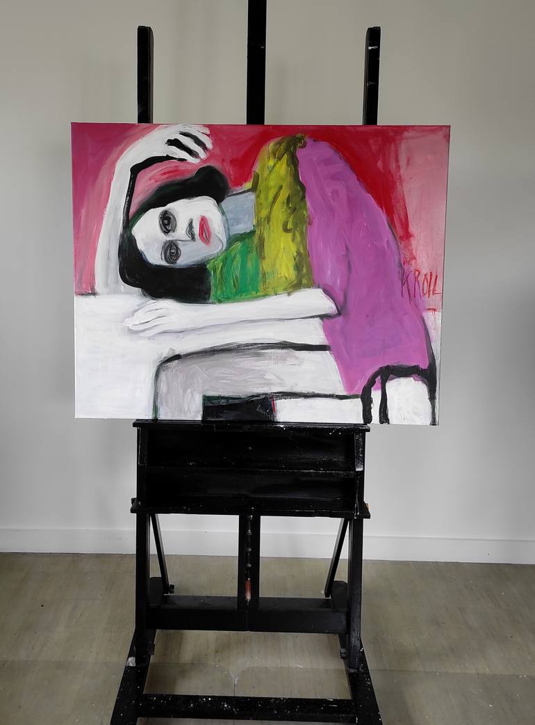 Original Expressionism Women Painting by Barbara Kroll