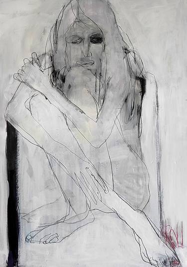 Original Expressionism Women Drawings by Barbara Kroll