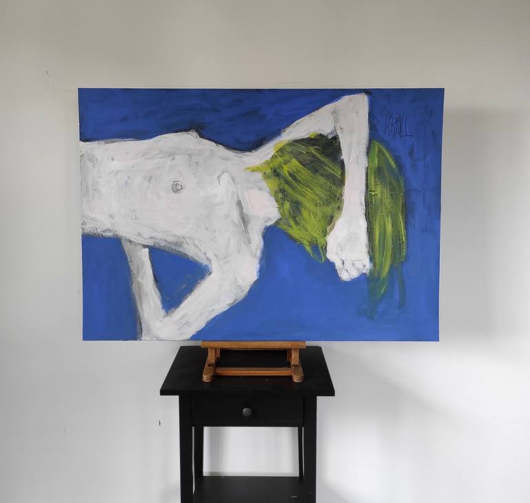 Original Expressionism Nude Painting by Barbara Kroll