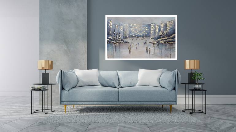 Original Conceptual Cities Painting by Gitty Fuchs