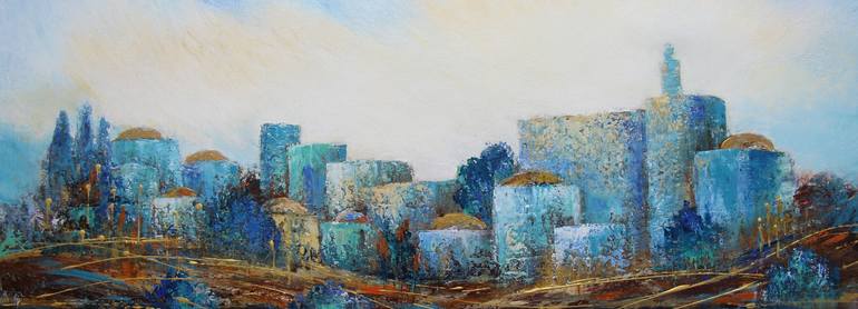 Original Conceptual Cities Painting by Gitty Fuchs