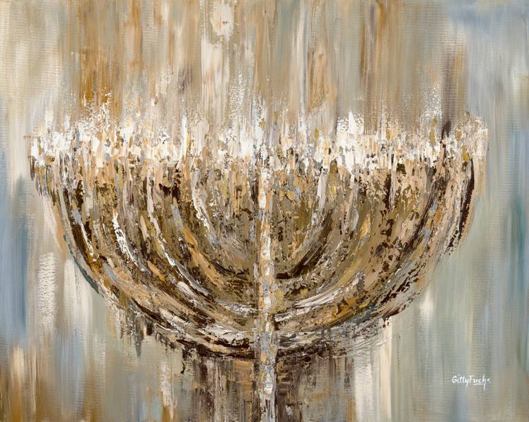 Menorah Reflections Painting by Gitty Fuchs Saatchi Art