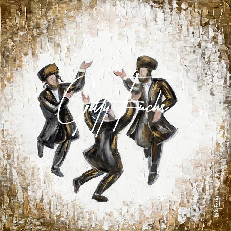 Chassidim Dance Joy Painting Painting by Gitty Fuchs Saatchi Art