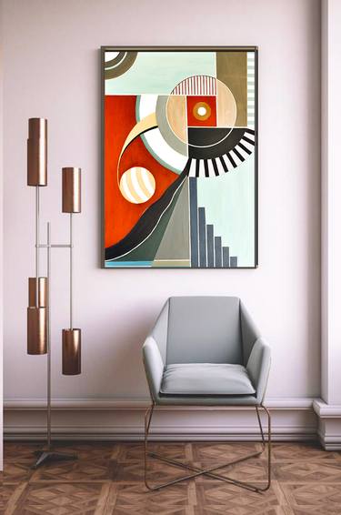 Print of Abstract Expressionism Geometric Paintings by Jila Sharghi