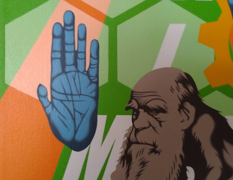 Original Pop Art Science/Technology Painting by Hirotaka Suzuki