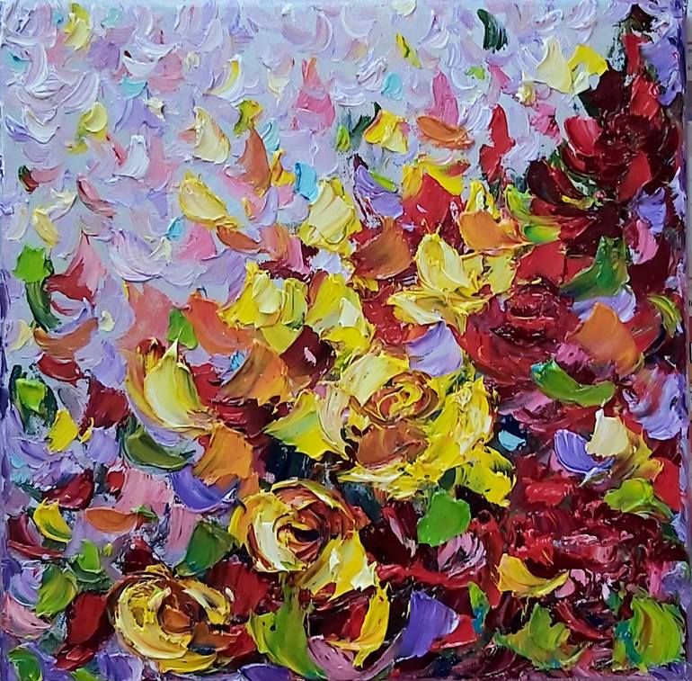 Original Abstract Floral Painting by Julia Tokar