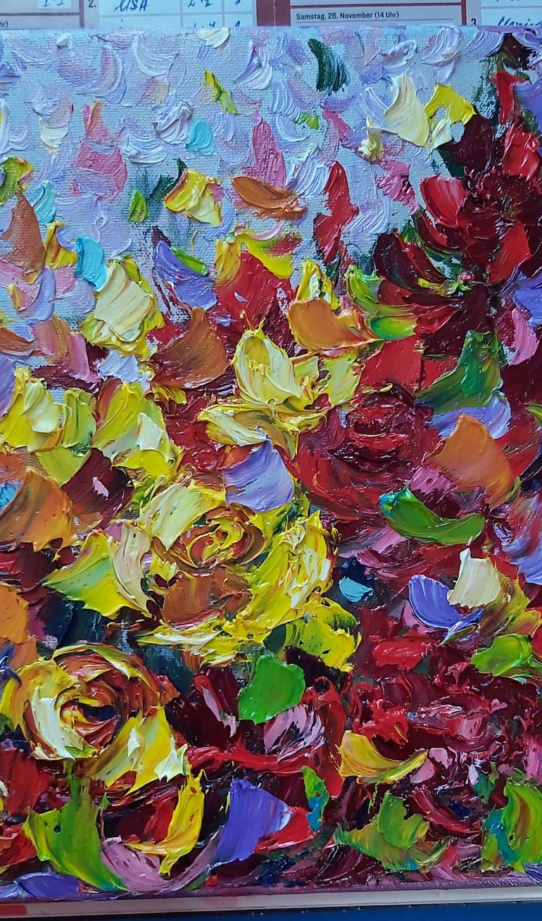 Original Abstract Floral Painting by Julia Tokar