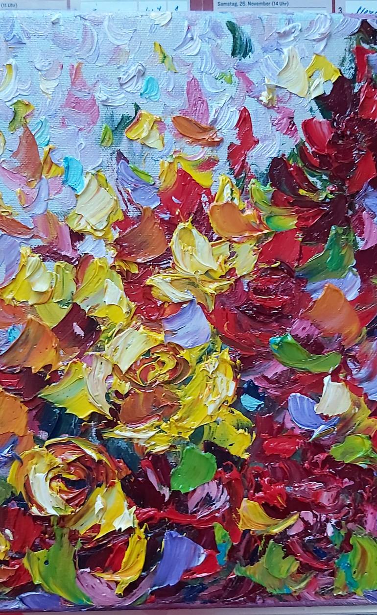 Original Abstract Floral Painting by Julia Tokar