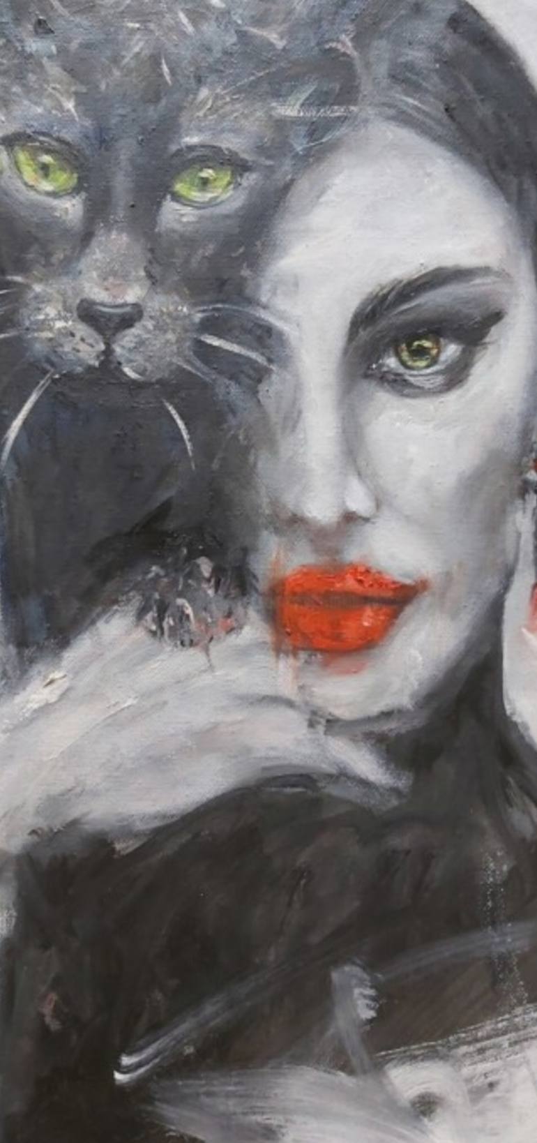 Original Black & White Women Painting by Julia Tokar
