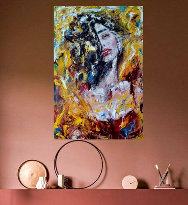 Original Abstract Portrait Painting by Julia Tokar