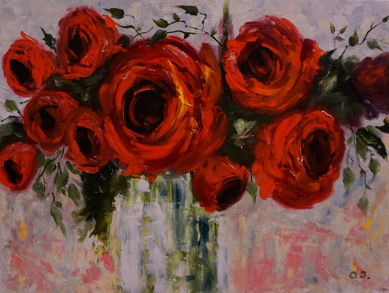 Red roses outlet painting