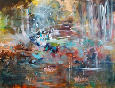 Original Abstract Botanic Painting by Luc Andrieux