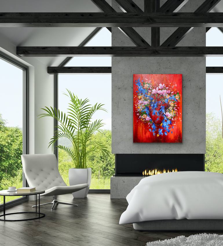 Original Romanticism Floral Painting by Consuelo Palma