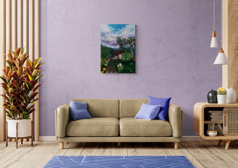 Original Impressionism Garden Painting by Oksana Siciliana