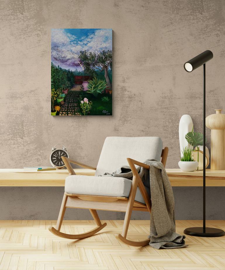 Original Impressionism Garden Painting by Oksana Siciliana