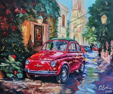Original Impressionism Automobile Paintings by Oksana Evteeva
