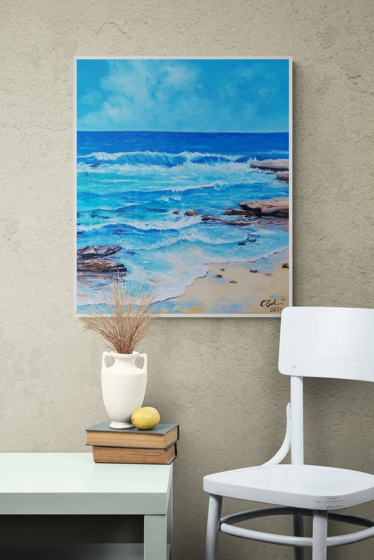 Original Contemporary Seascape Painting by Oksana Evteeva