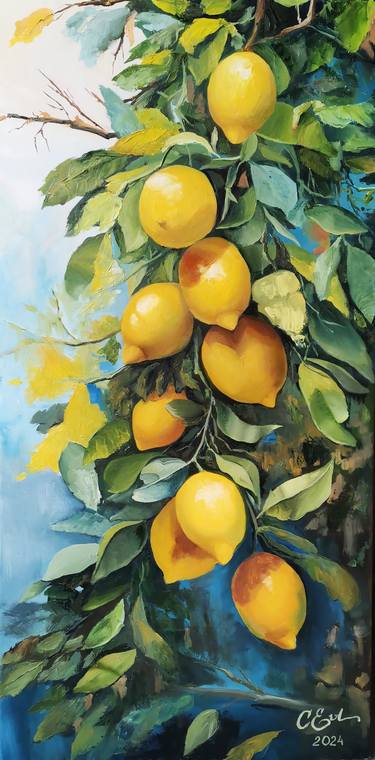 Saatchi Art Artist Oksana Evteeva; Paintings, “Sicilian Citrus Harmony” #art