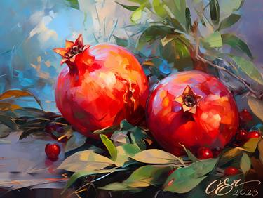 Original Expressionism Still Life Digital by Oksana Evteeva