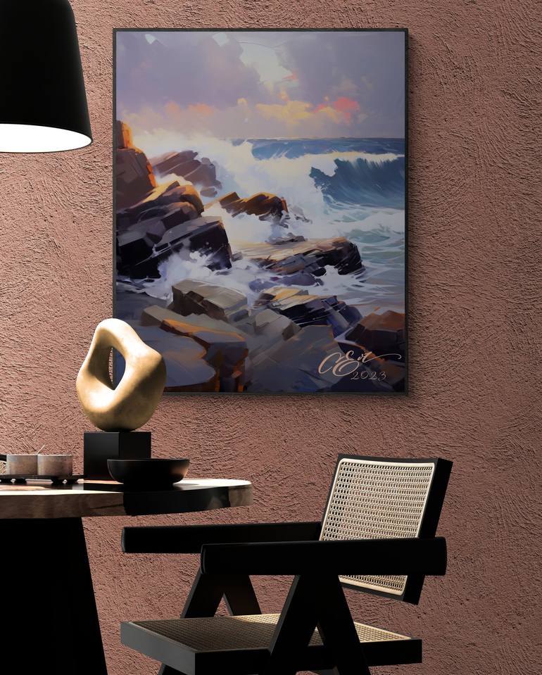 Original Contemporary Seascape Digital by Oksana Evteeva