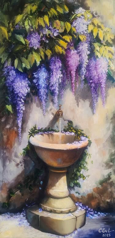 Original Impressionism Garden Painting by Oksana Siciliana