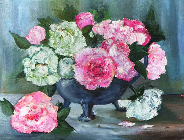 Original Fine Art Floral Painting by Oksana Evteeva