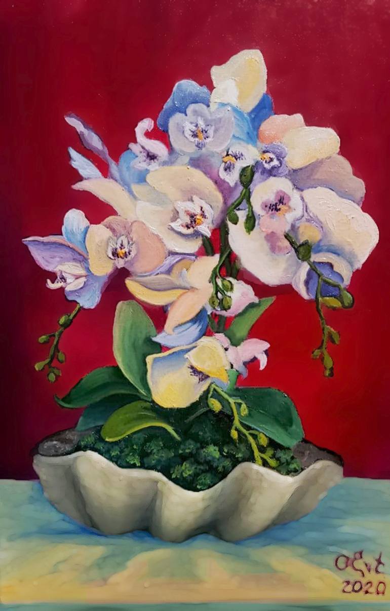 Original Floral Painting by Oksana Evteeva