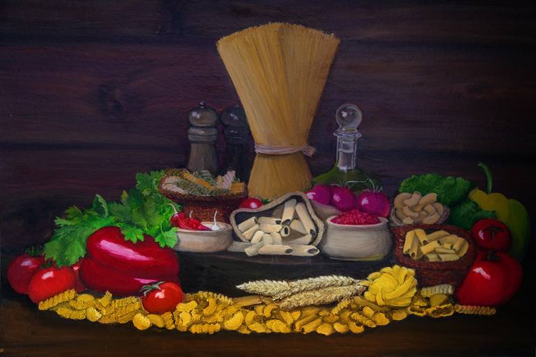 Original Realism Food Painting by Oksana Evteeva