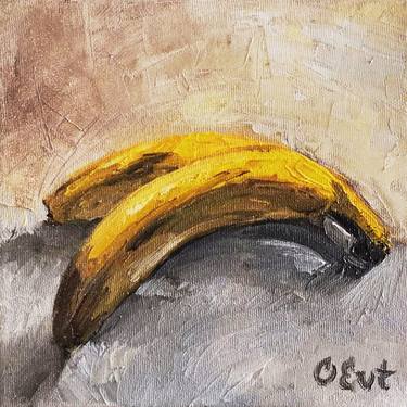 Still life with bananas. Painting for kitchen from life. thumb