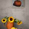 Perfect pumpkin. Classical painting. Still life, original oil painting, gift art, small size