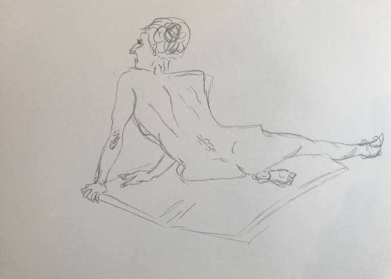 Original Abstract Expressionism Body Drawing by Mal Loj