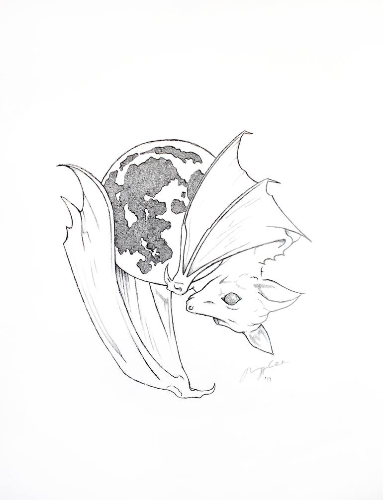 Lunar Bat Drawing By Morgyn Church Saatchi Art