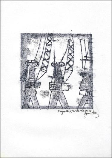 Print of Ship Printmaking by Nina Jawitz