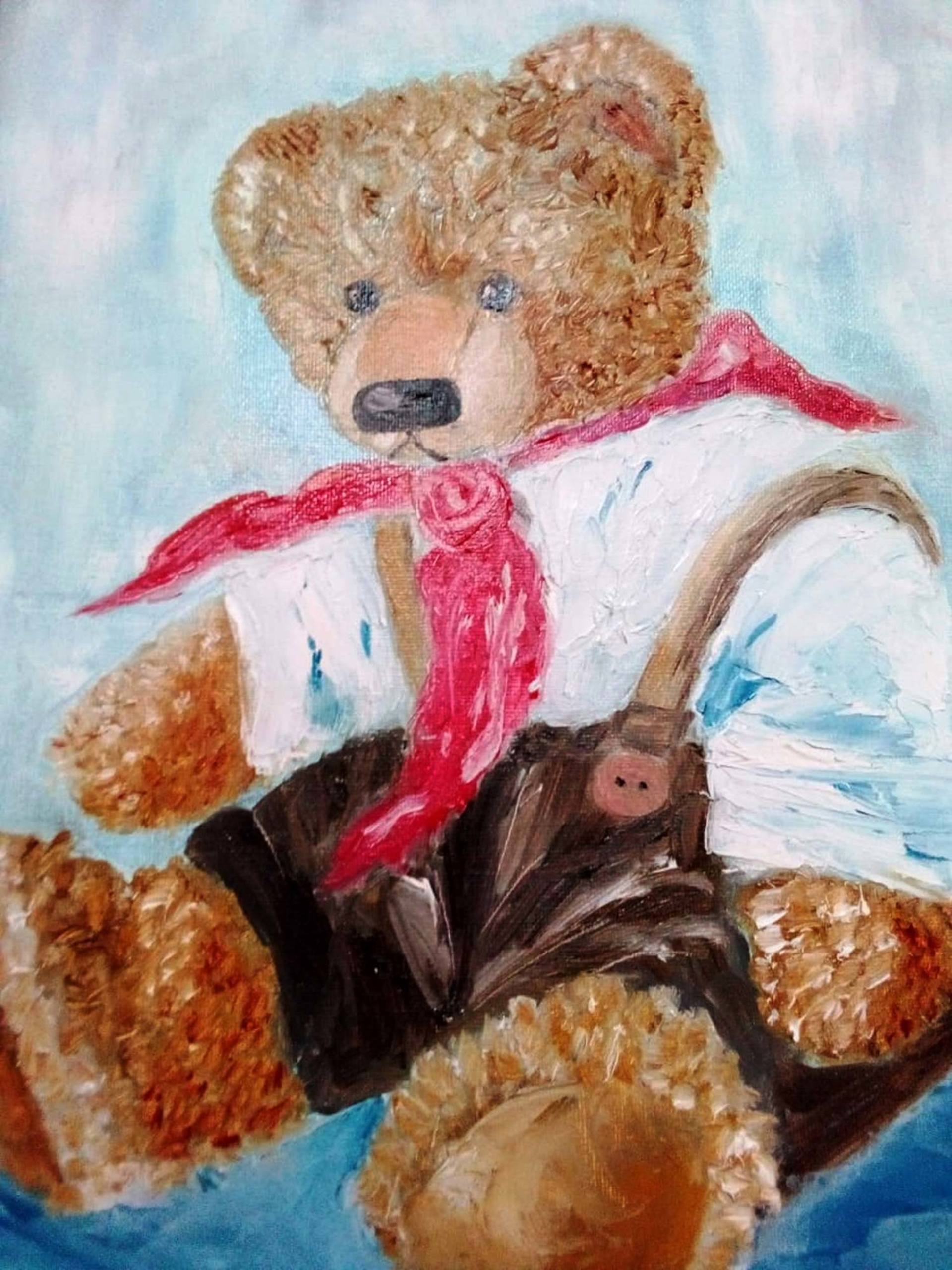 painting of teddy bear