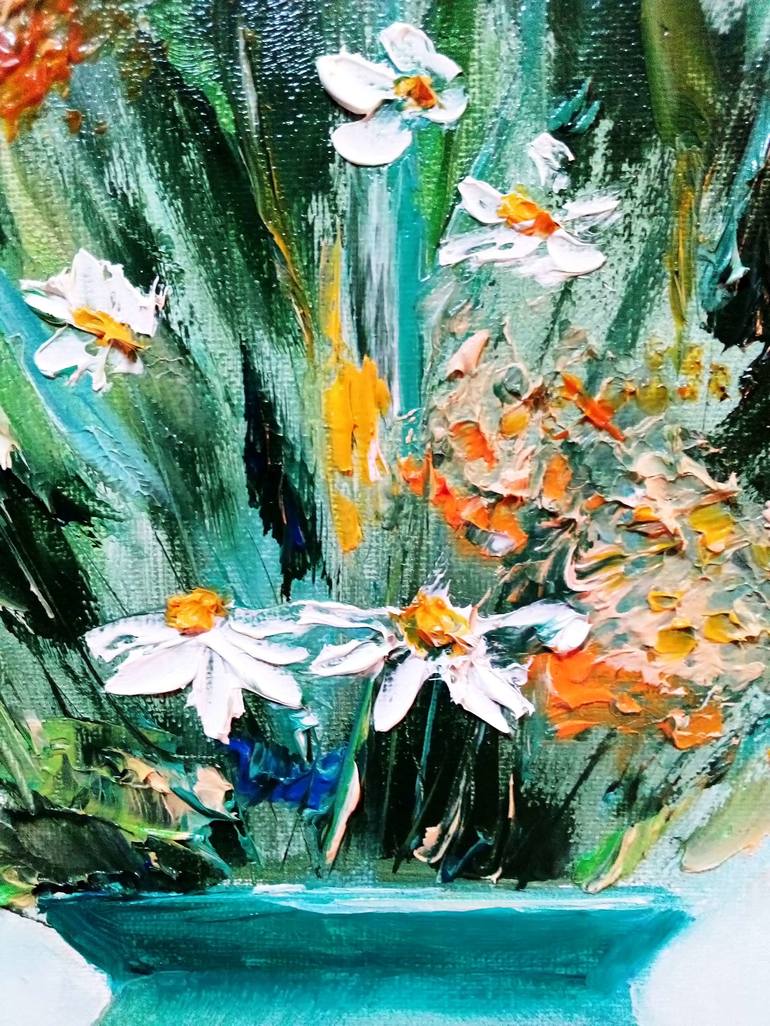 Original Art Deco Floral Painting by Olechka Alexandrova