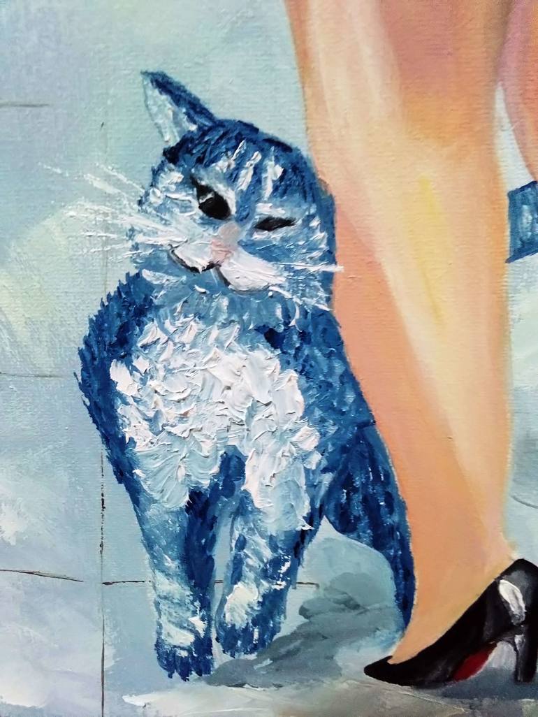 Original Cats Painting by Olechka Alexandrova