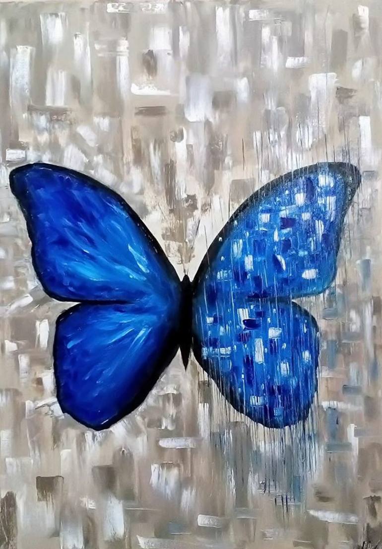 Big Butterfly Painting by Olechka Alexandrova | Saatchi Art