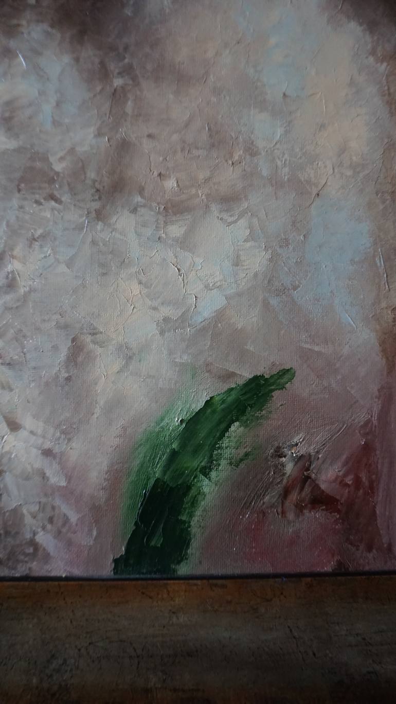 Original Symbolism Floral Painting by Andzela Smalka