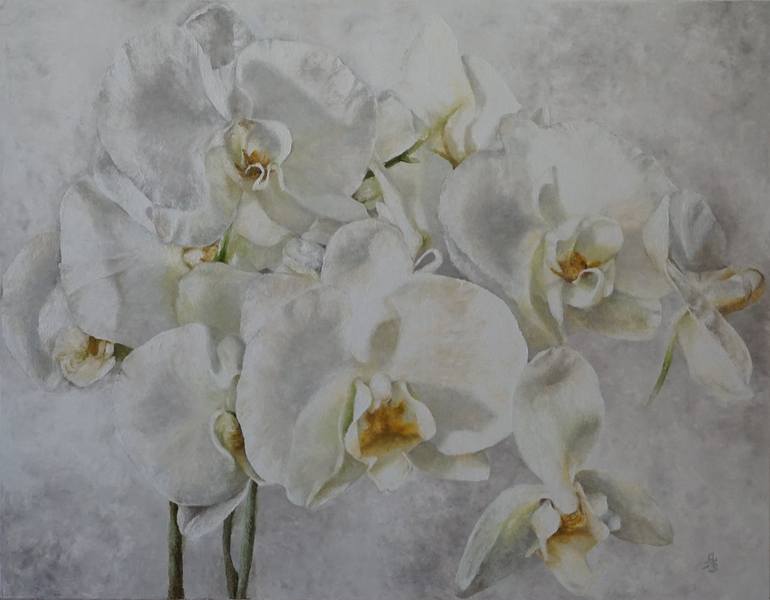 Original Floral Painting by Andzela Smalka | Realism Art on Canvas | The Magic of Orchids