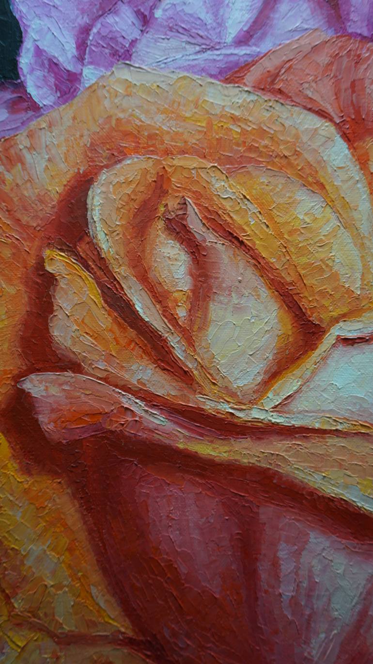 Original Symbolism Floral Painting by Andzela Smalka