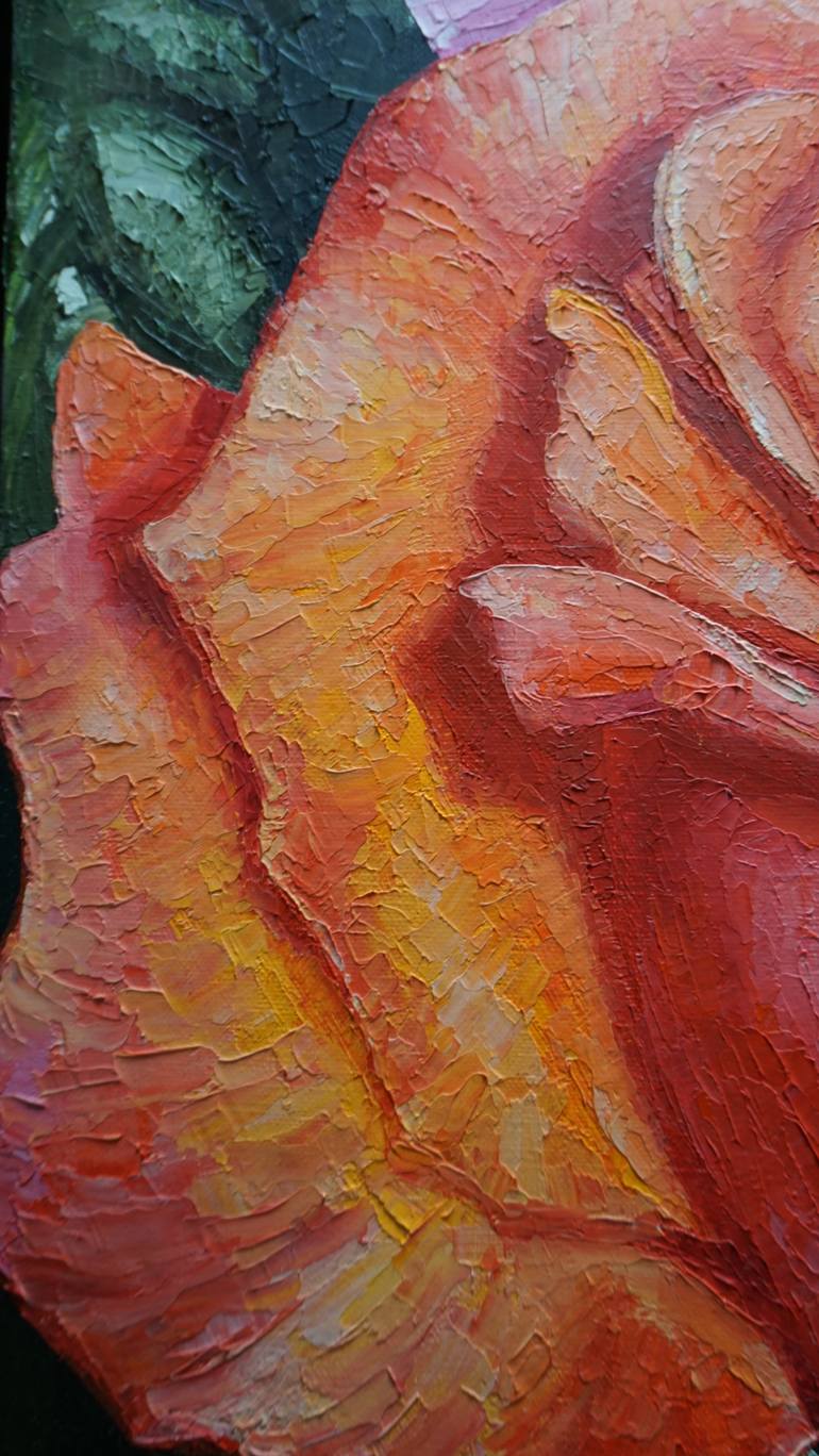 Original Symbolism Floral Painting by Andzela Smalka