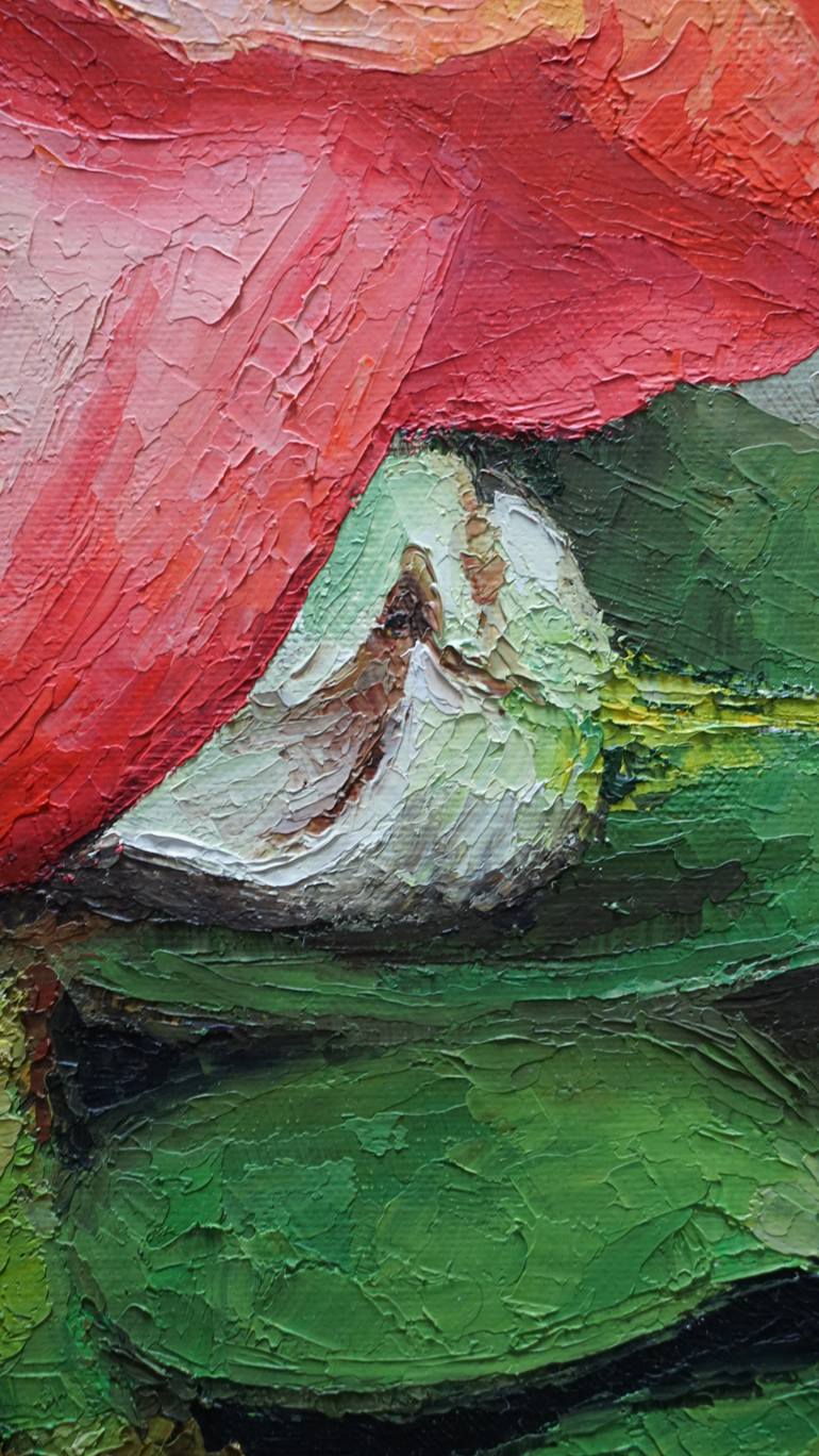 Original Symbolism Floral Painting by Andzela Smalka