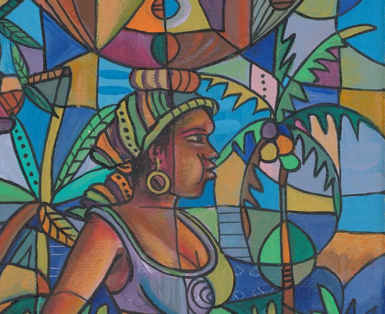 Original Cubism Landscape Painting by Angu Walters